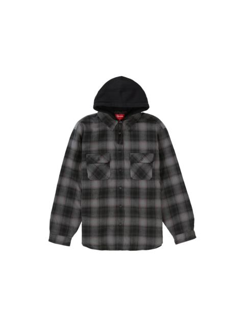 Supreme Supreme Hooded Flannel Zip Up Shirt Black