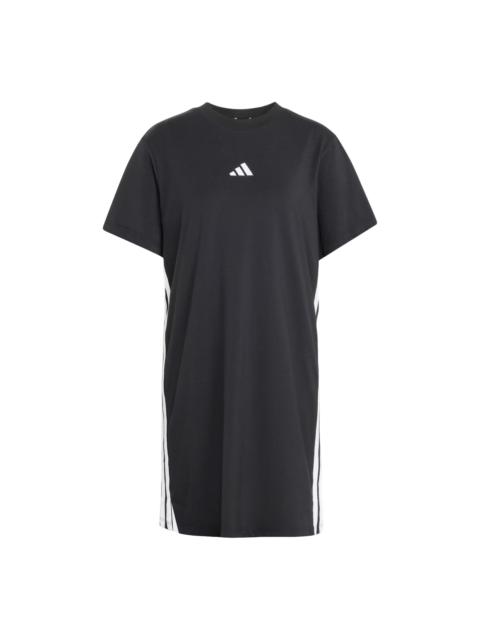 adidas (WMNS) adidas Essential 3-Stripes T-Shirt Dress Asia Sizing 'Black White' KC4818