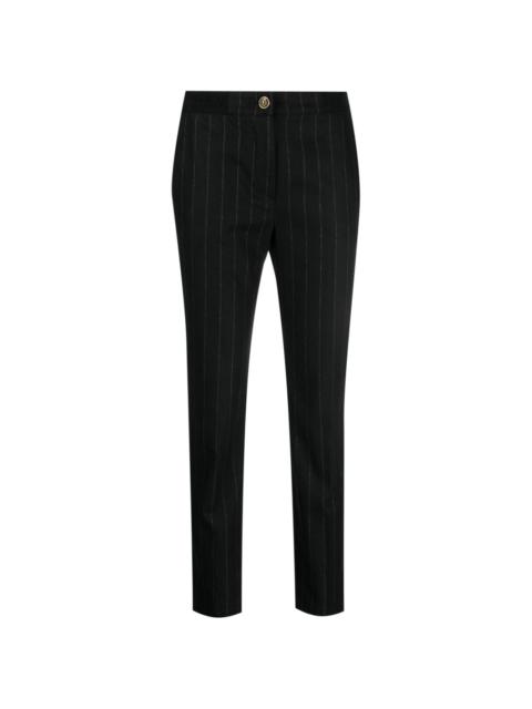 pinstripe-pattern slim-cut trousers