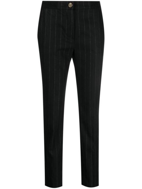 pinstripe-pattern slim-cut trousers