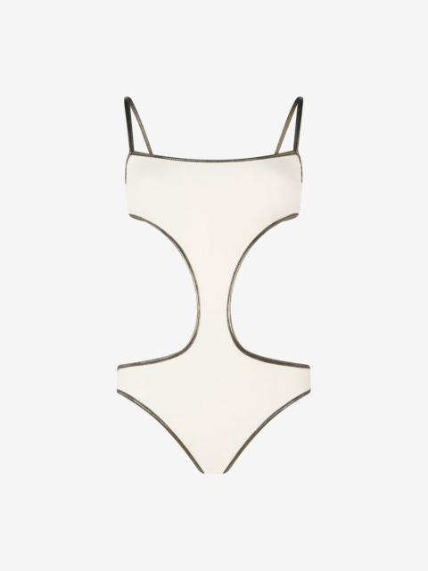 Roberto Cavalli Brown One-piece Swimsuit with Cut-out