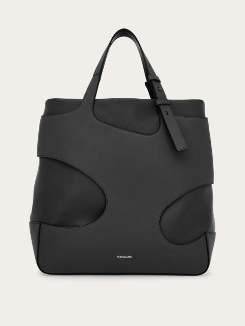 Tote bag with cut-out detailing