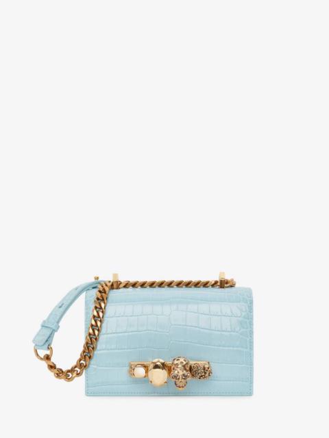 Alexander McQueen Mini Jewelled Satchel in Pale Blue