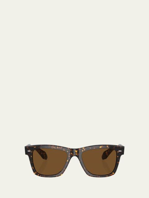 Oliver Peoples Men's ov5552su Polarized Rectangle Sunglasses