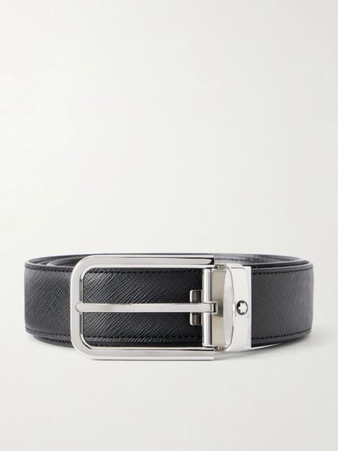 Montblanc 3.5cm Sartorial Leather Belt Black