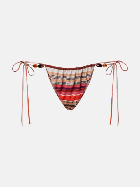 FAITHFULL Ombra striped bikini bottoms