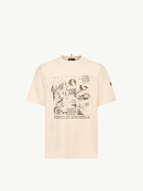 Moncler Grenoble Mountain Landscape Print Cotton T-Shirt