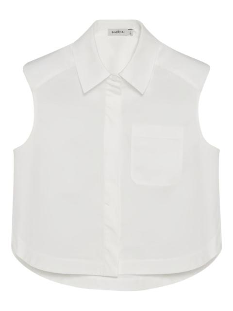 SIMKHAI Winslow sleeveless collared shirt