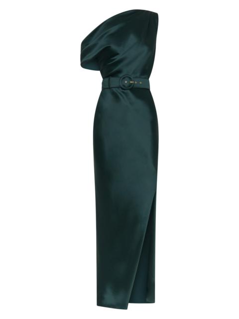 NICHOLAS Women's Eartha One-Shoulder Satin Maxi Dress - Alpine