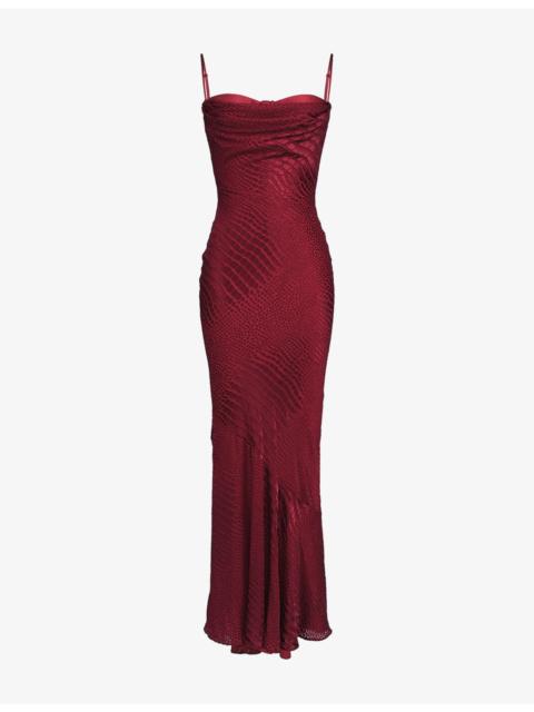 House of CB Nalani Fishtail Satin Maxi Gown