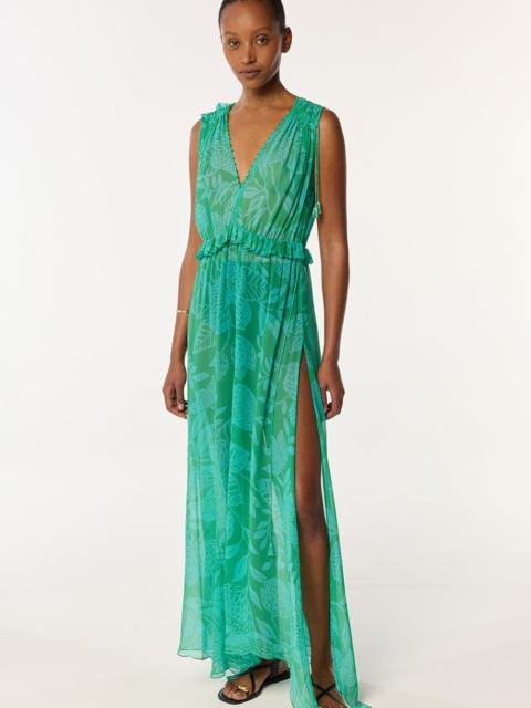 Poupette St Barth Long Dress Ciao - Mint Macro Stelis