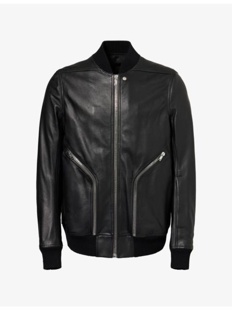 Rick Owens Zip-Pocket Leather Bomber Jacket