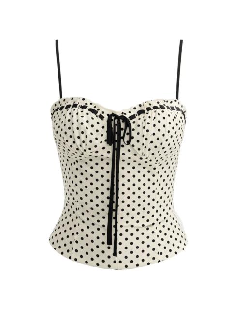 Reformation Andrea polka dot tie top