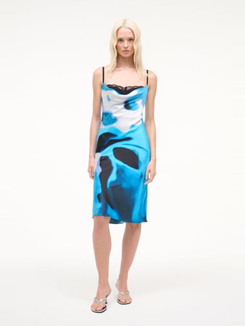 STAUD STAUD EVANGELINE SILK DRESS BLUE HAZE