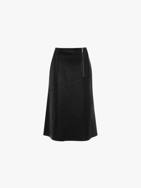 Victoria Beckham Panelled Leather Midi Skirt In Black