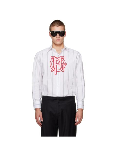Jean Paul Gaultier White Printed 'JPG' Bjork Logo Shirt