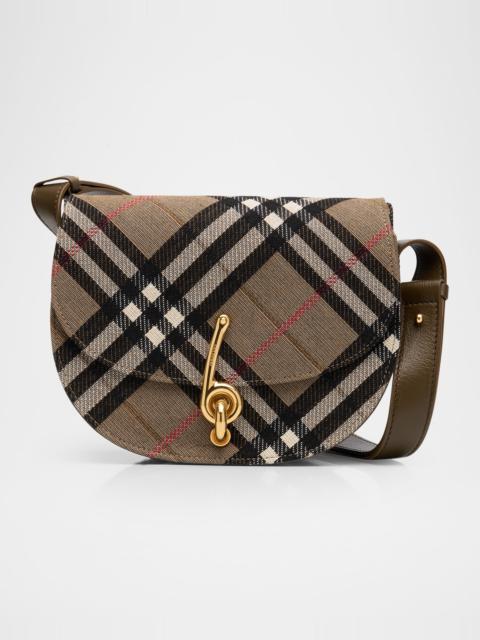 Burberry Bridle Small Check Saddle Shoulder Bag