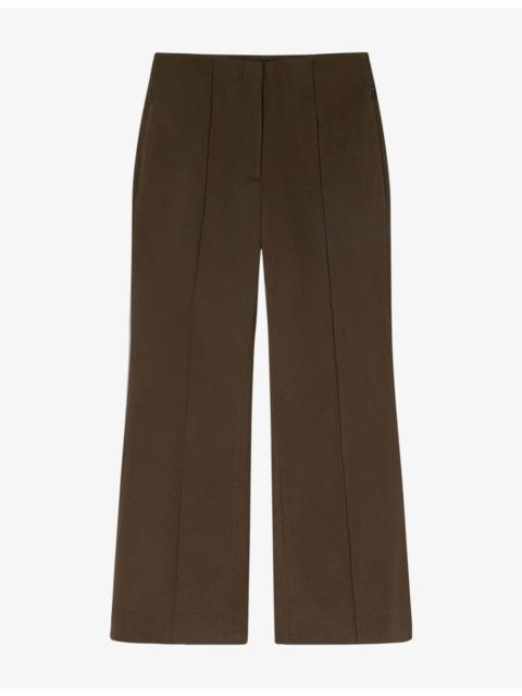 WHISTLES Pinktuck Kick-Flare Stretch Cotton-Blend Trousers