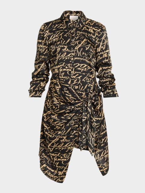 Cinq à Sept Jacey Love Journal Twist Mini Shirtdress