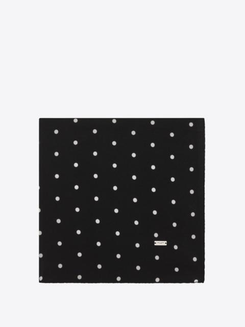 SAINT LAURENT polka-dot pointed scarf in crepe de chine