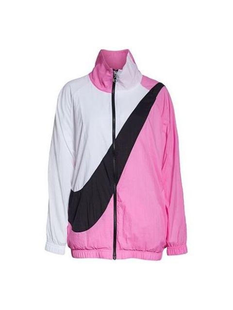 Nike Sportswear Woven Swoosh Logo Woven Jacket Pink/White BV3685-610