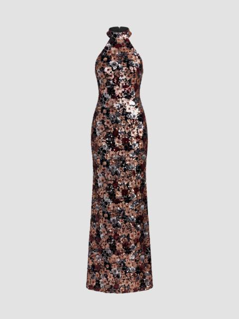 MAC DUGGAL Women's Sequined Column Gown - Black Gold