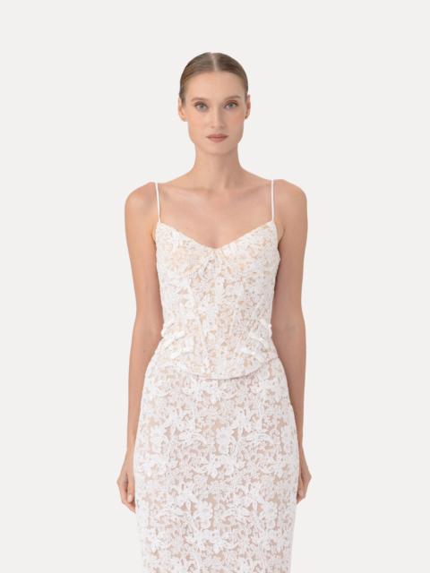 SAU LEE ROMA LACE CORSET TOP