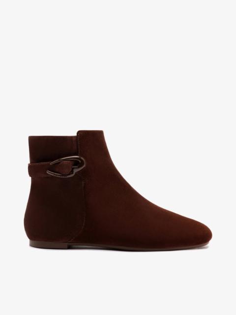 Larroudé Mini Verona Boot In Brown Suede