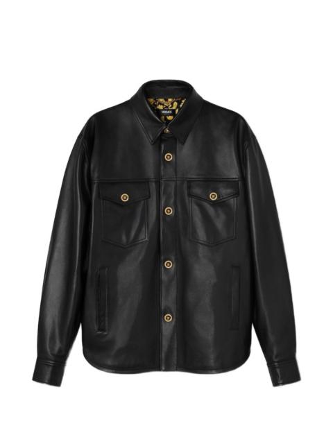 VERSACE leather shirt jacket
