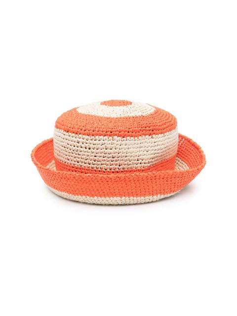 La DoubleJ striped woven bucket hat