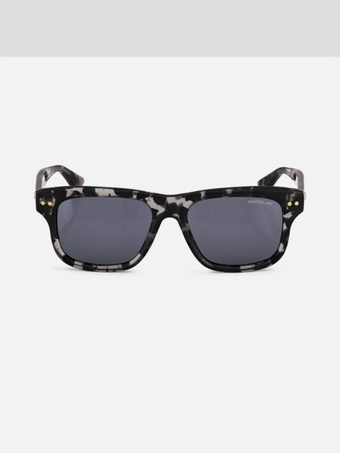 Montblanc Rectangular Sunglasses with Gray Acetate Frame | REVERSIBLE 