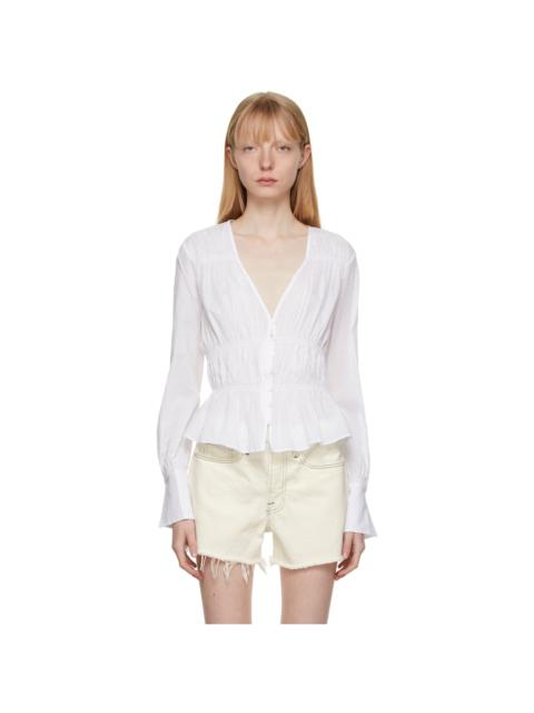 White Ruched Blouse