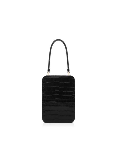 TOM FORD SOFT PRINTED CROCODILE LEATHER FRAME VERTICAL CLUTCH