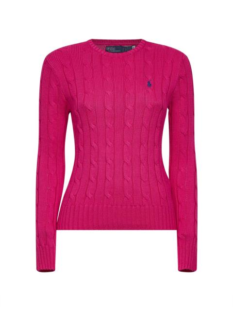 Polo Ralph Lauren Accent pink cable-knit cotton crewneck sweater