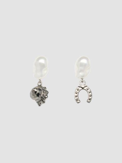 Erdem SILVER PEARL CHARM EARRINGS