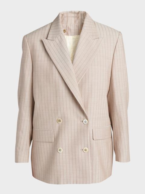 Golden Goose Stripe Jacquard Double-Breasted Blazer