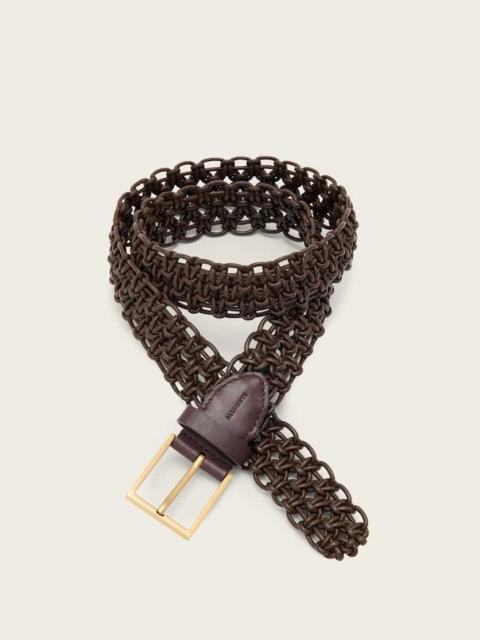 ALLSAINTS ILA LEATHER WOVEN BELT