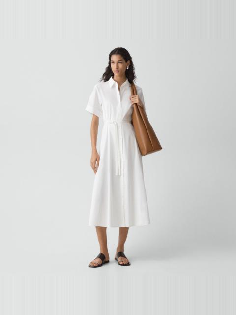Theory Belted Shirt Dress in Good Poplin