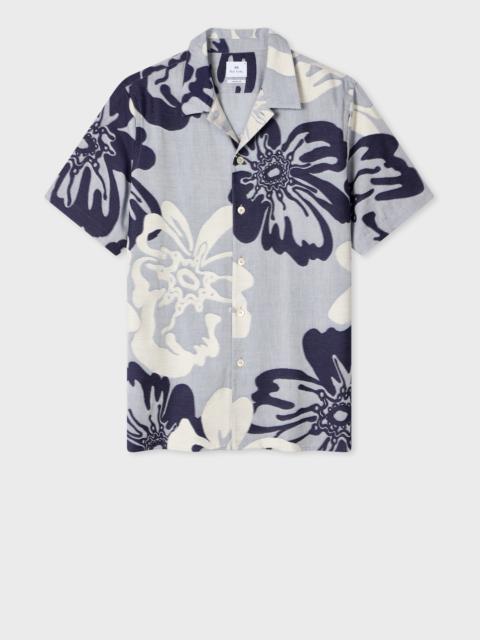 Paul Smith Pale Blue Floral Jacquard Short-Sleeve Shirt
