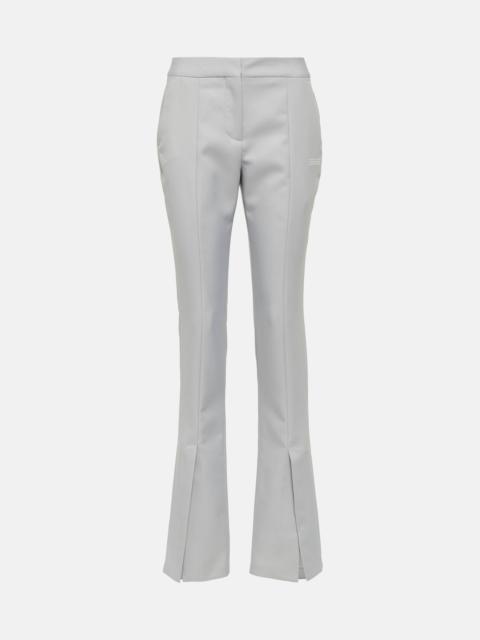 Mid-rise technical flared pants