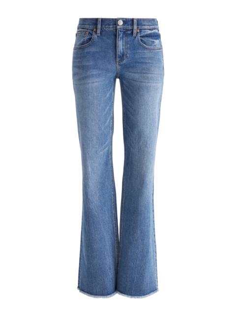 Alice + Olivia BODIE LOW RISE BOOTCUT JEAN WITH RAW HEM
