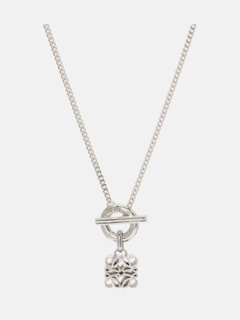 Loewe Anagram embellished sterling silver necklace