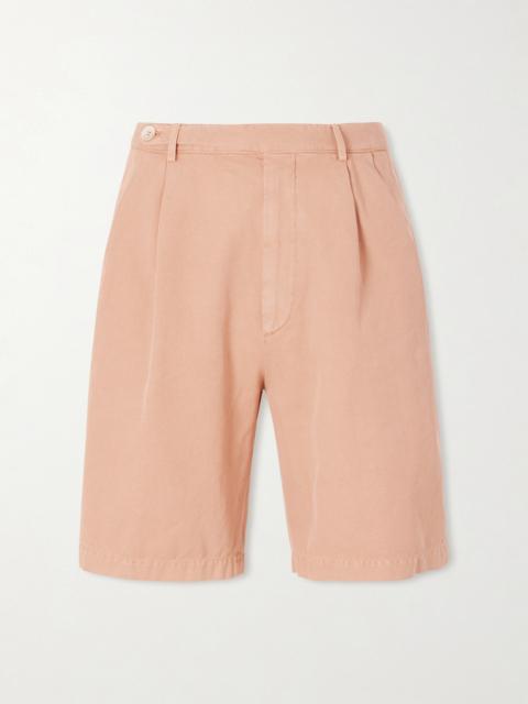 Brunello Cucinelli Straight-Leg Pleated Cotton Shorts