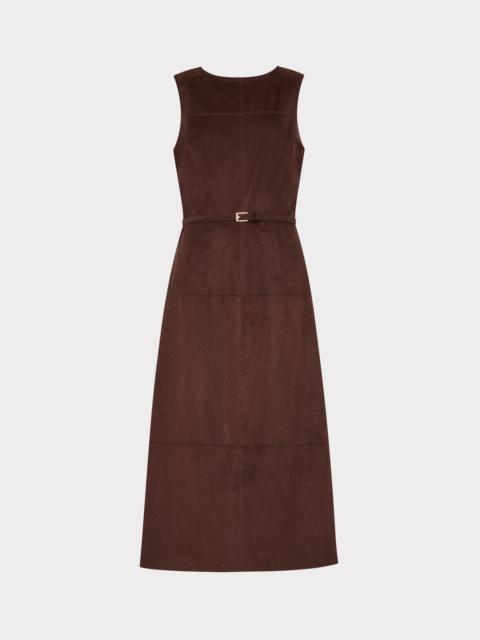 MILLY Frankie Suede Belted Midi Dress