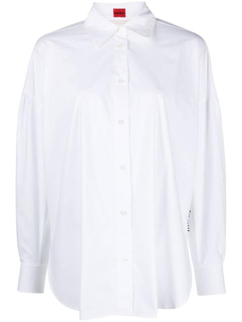 HUGO lace-up cotton shirt