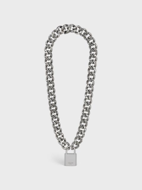 CELINE Le 16 Padlock Necklace in Silver Brass
