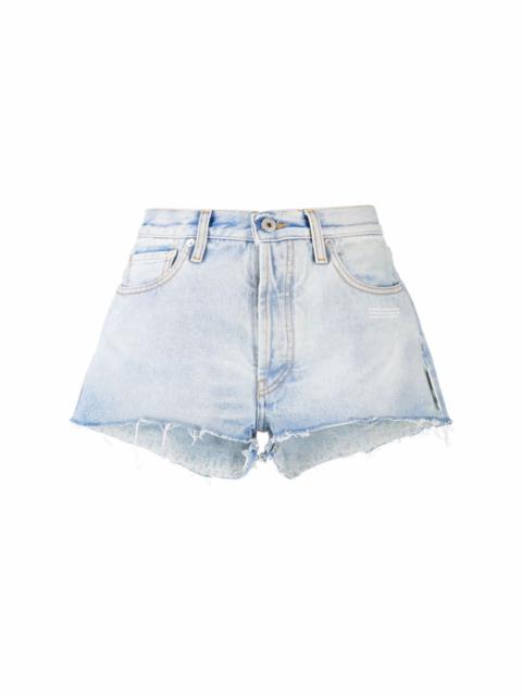 Off-White frayed-edge denim shorts