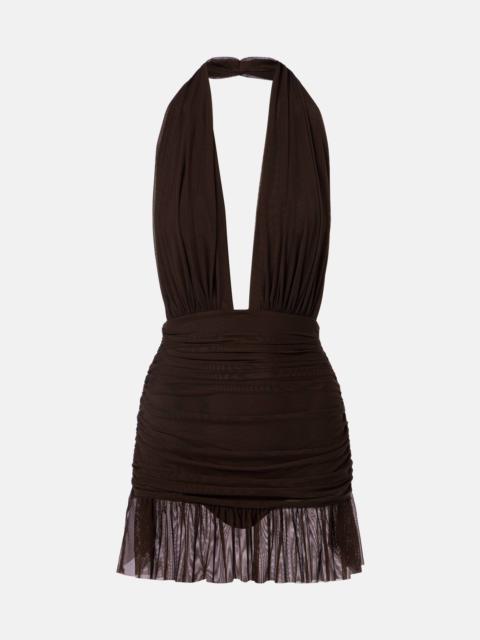 NORMA KAMALI Halterneck ruched minidress