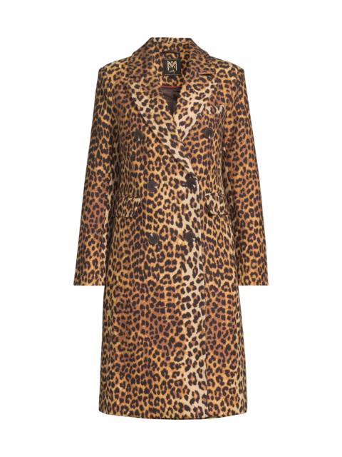 MILLY Women's Leopard Double-Breasted Coat - Brown