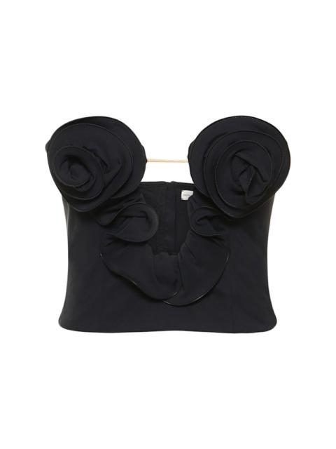 MAGDA BUTRYM Viscose bustier top w/ flower appliqués